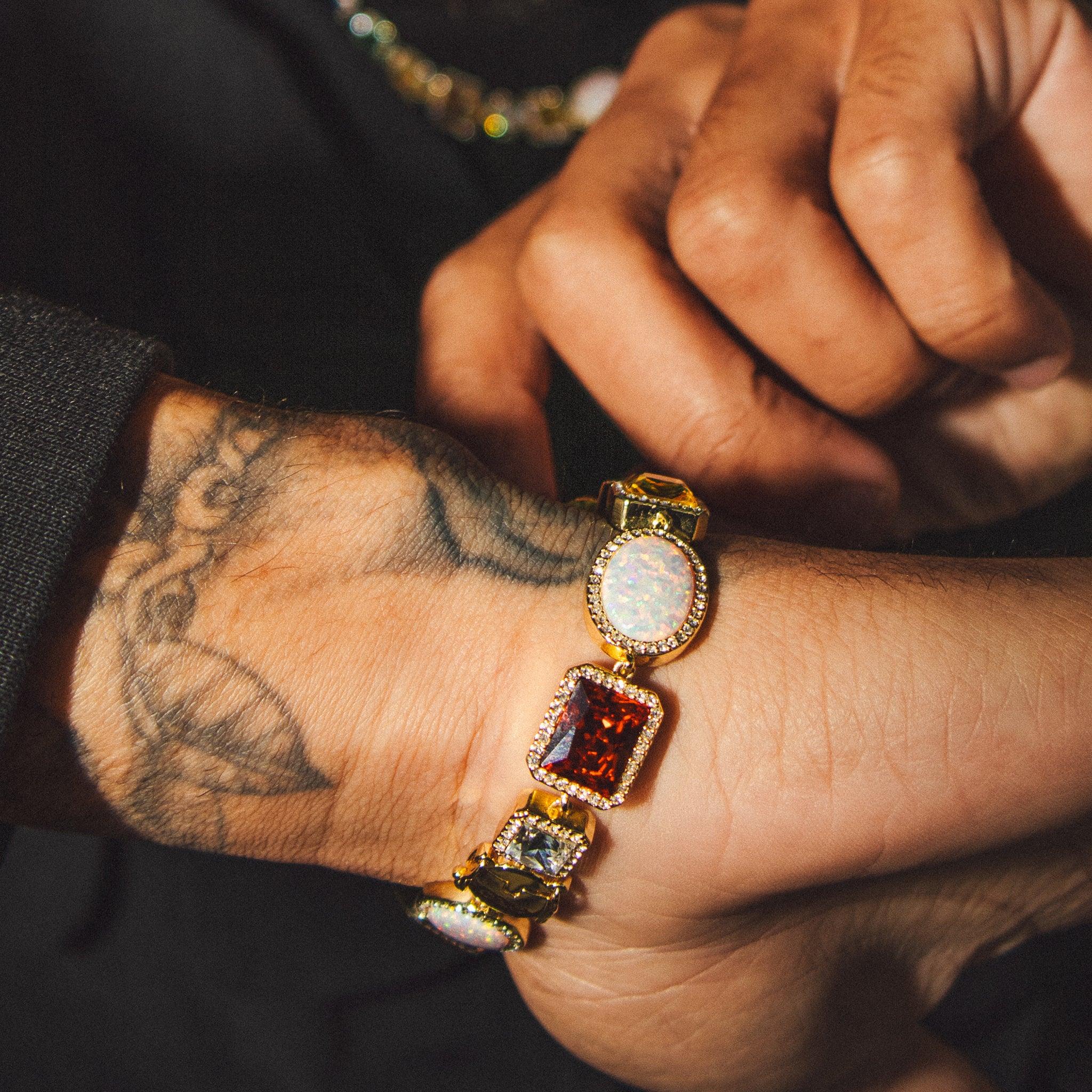 BRACELET DE GEMMES - OR - SAINT LEONE
