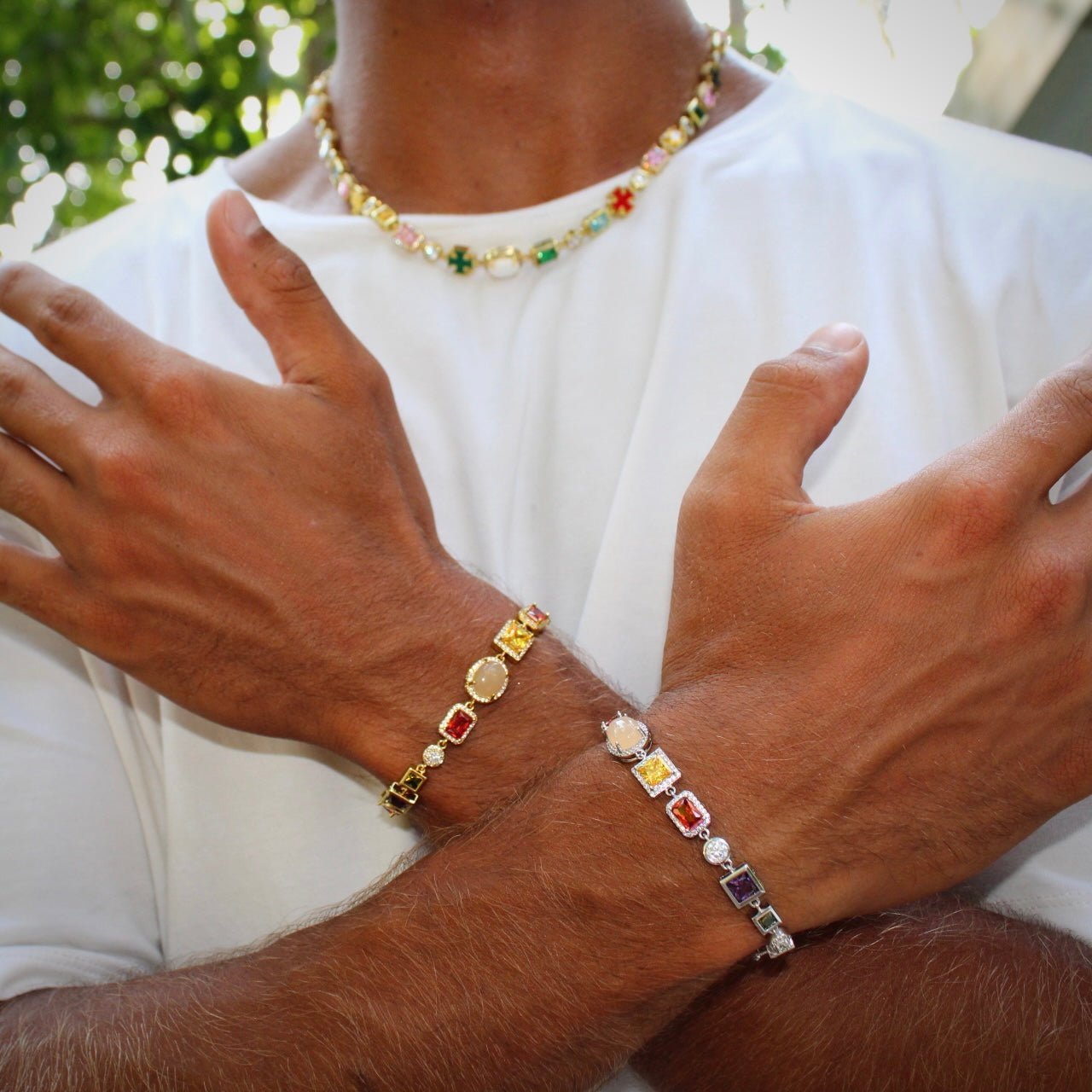 BRACELET DE GEMMES - OR - SAINT LEONE