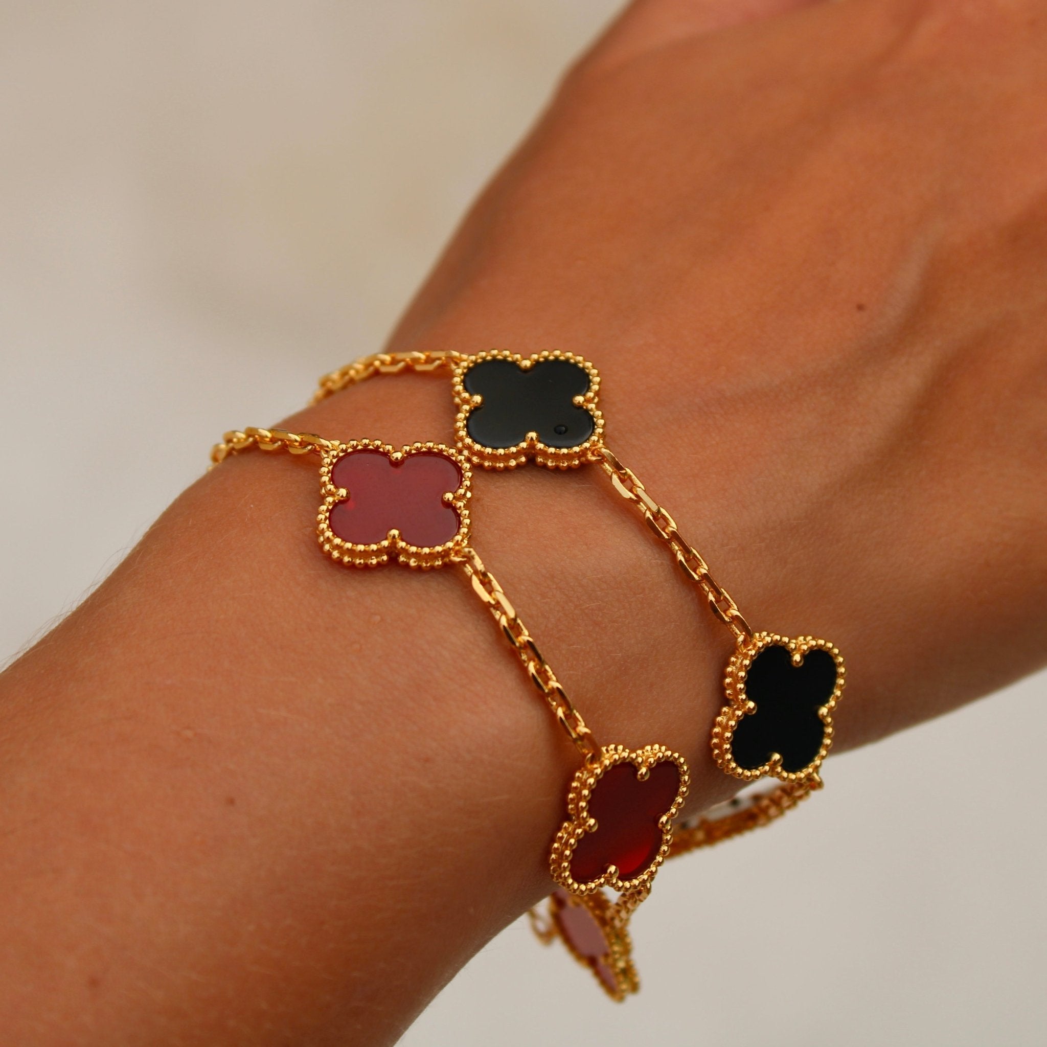 BRACELET TRÈFLE - ROUGE - SAINT LEONE