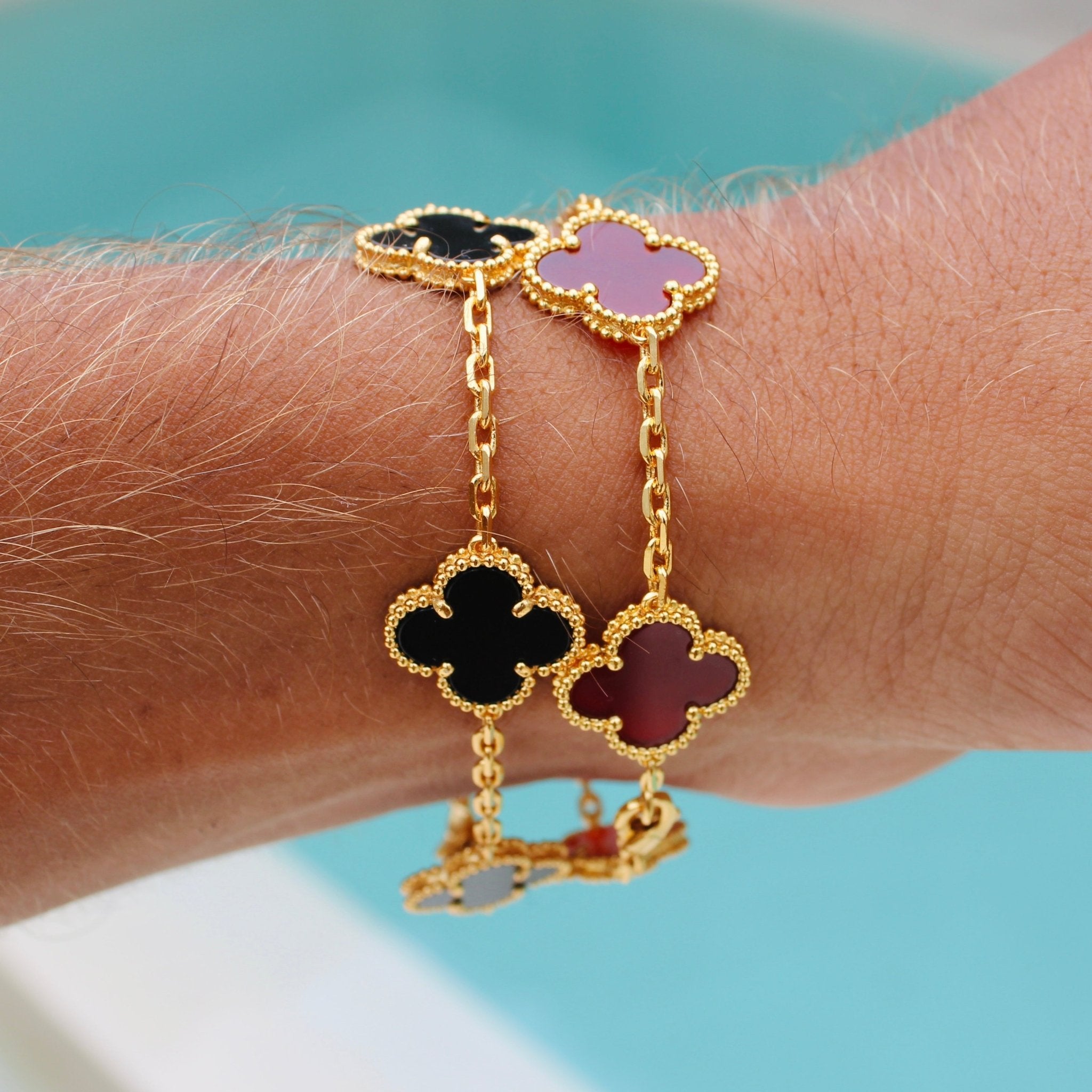 BRACELET TRÈFLE - ROUGE - SAINT LEONE