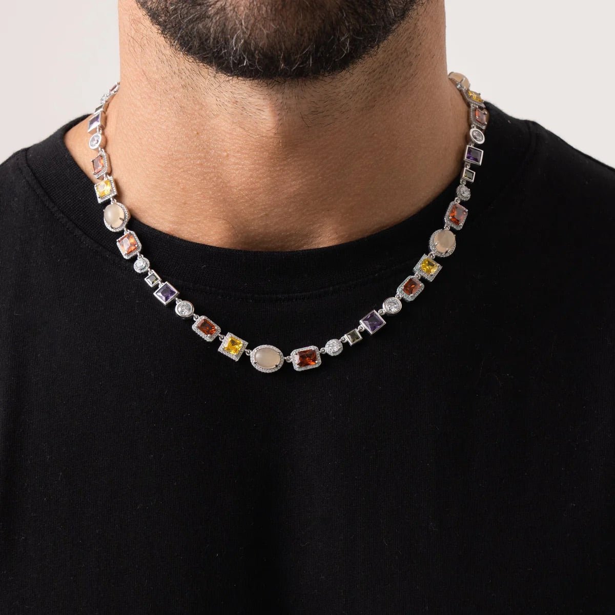 COLLIER DE GEMMES - ARGENT - SAINT LEONE