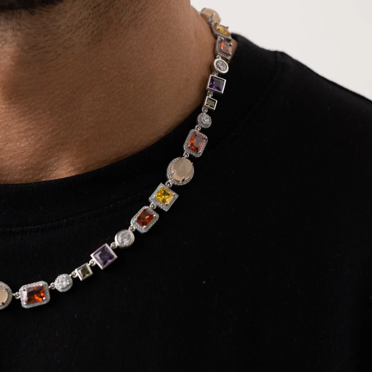COLLIER DE GEMMES - ARGENT - SAINT LEONE